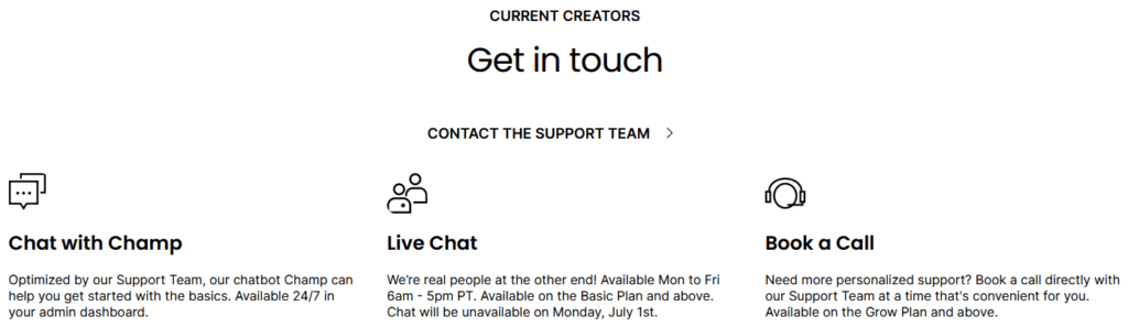 Thinkific contact support