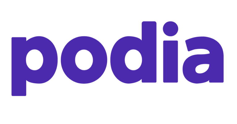 Podia logo white background