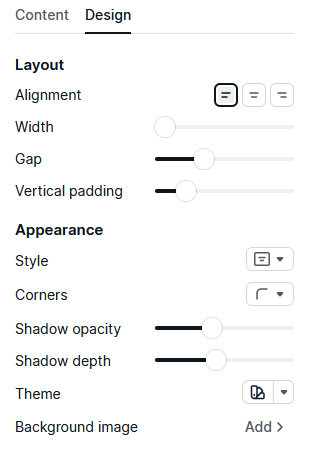 Podia site sections design