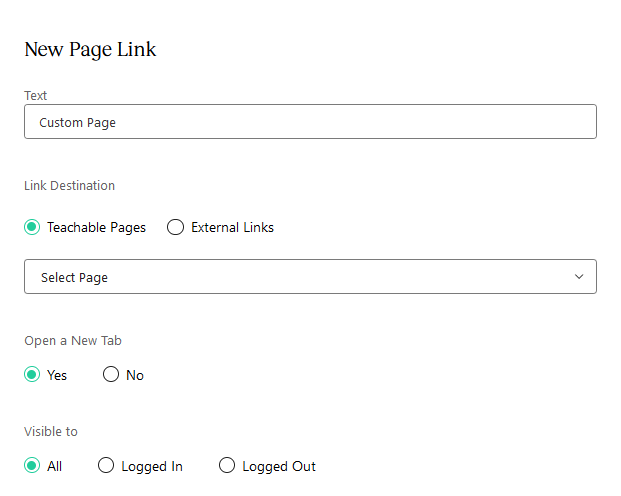 Teachable page navigation