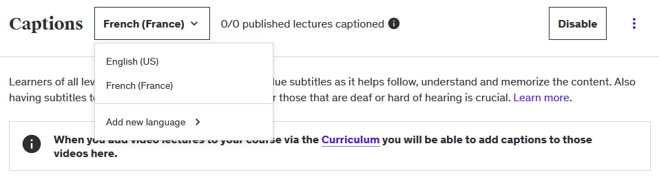 Udemy course captions