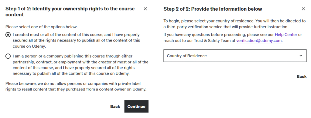 Udemy submit course for review