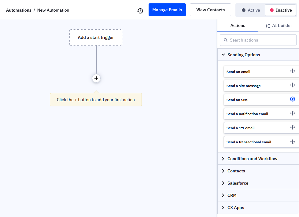 ActiveCampaign automations editor