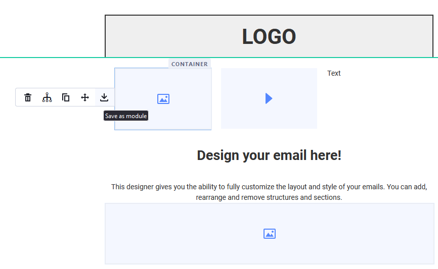 ActiveCampaign design editor save as module