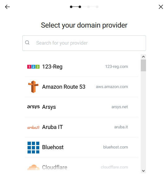 ActiveCampaign domain provider selection