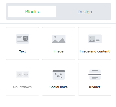 MailerLite form editor blocks