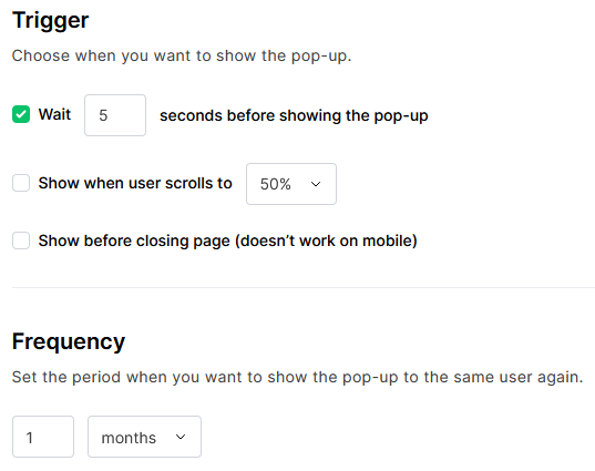 MailerLite form trigger frequency