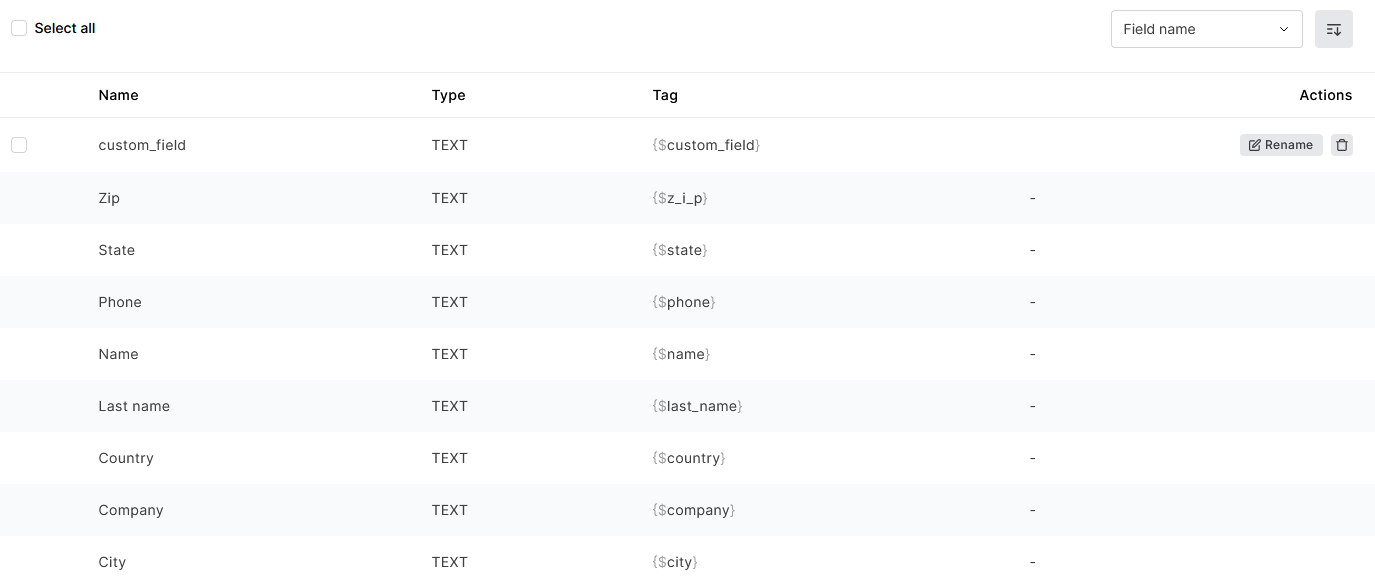 MailerLite subscribers custom fields