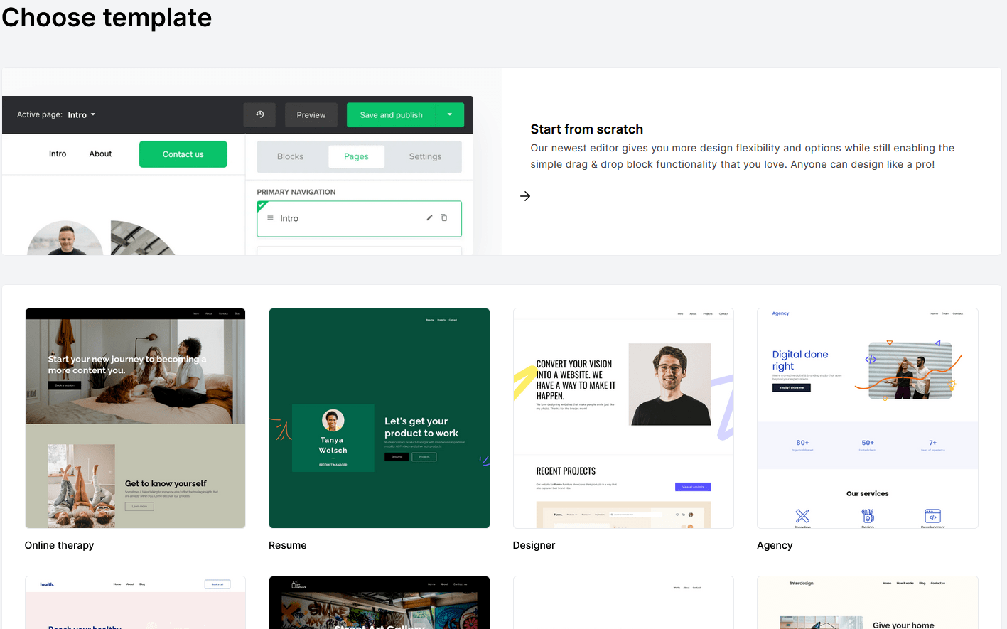 MailerLite website templates